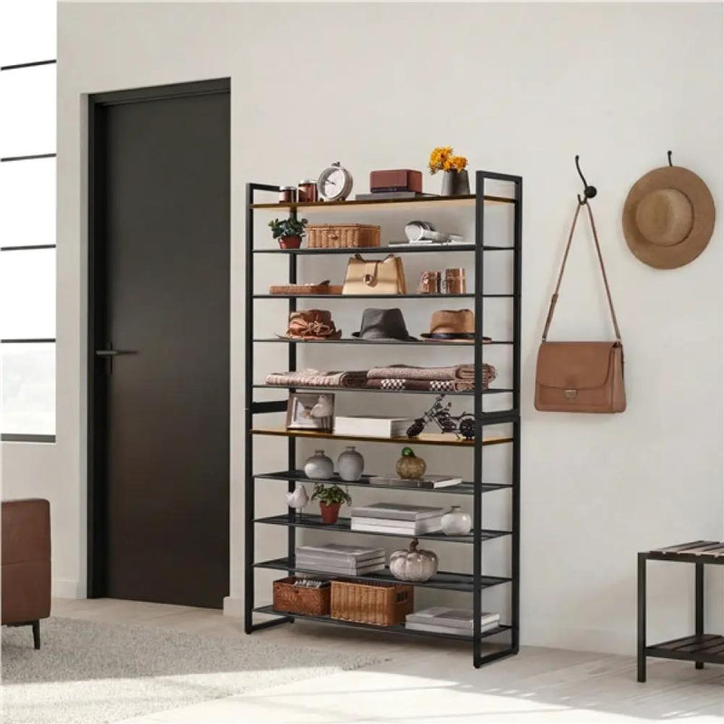 10-Tier Iron Shoe Rack Organizer by Yaheetech