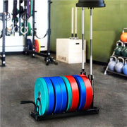 Horizontal Bumper Plate Rack Strength Fitness Rack Plate Holder by Yaheetech