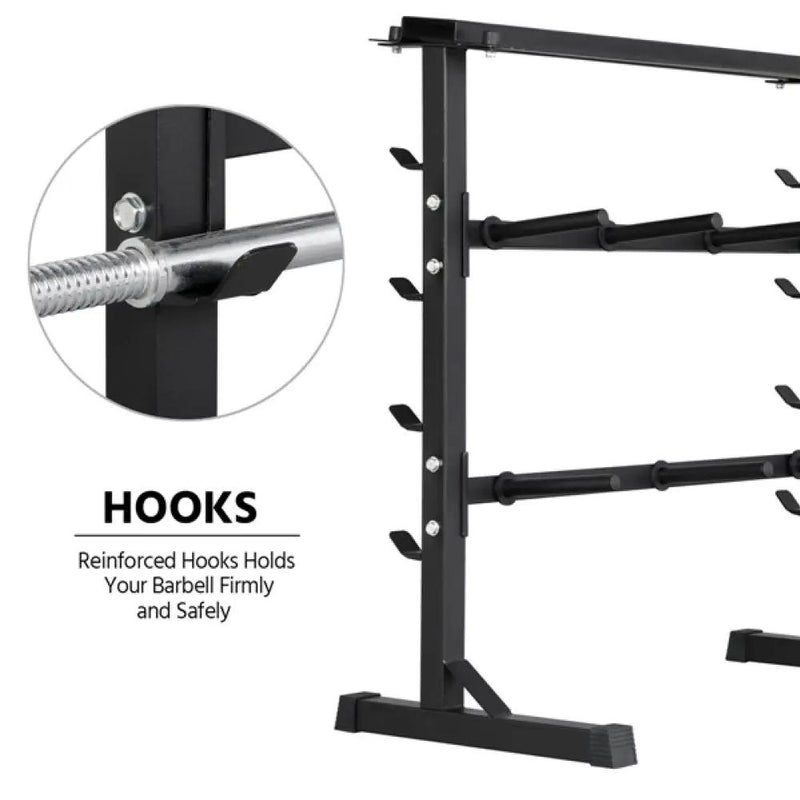 3 Tier Dumbbell Barbell Rack Weight Plate/Bar Storage Holder by Yaheetech