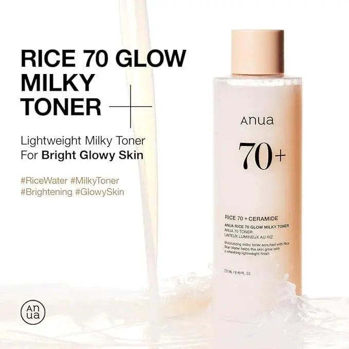 Anua Rice 70 + Ceramide Glow Milky Toner 250ml by Poppy Gifts