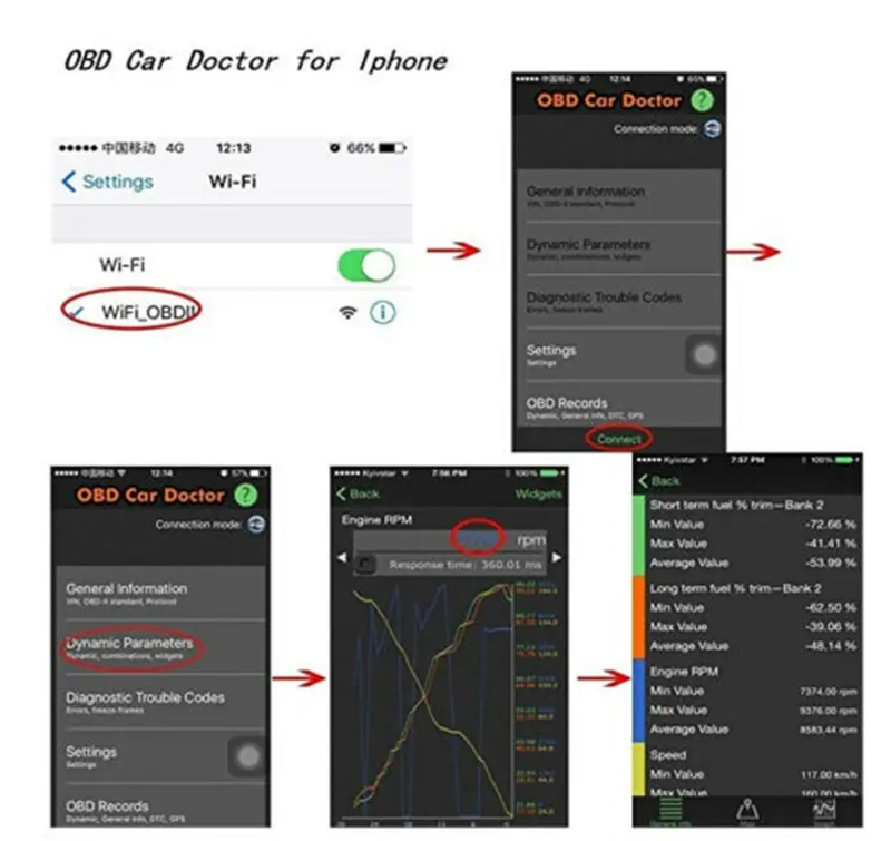 ELM327 OBDII OBD2 WiFi Car Engine Diagnostic Code Reader Scan by salelink.co.nz