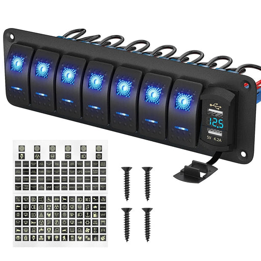 8 Gang Rocker Switch Panel by salelink.co.nz