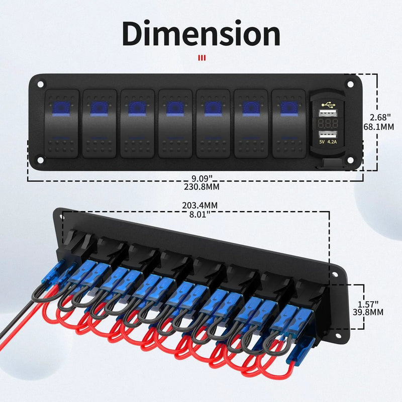 8 Gang Rocker Switch Panel by salelink.co.nz