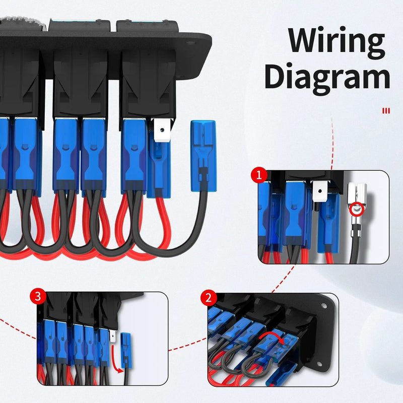 8 Gang Rocker Switch Panel by salelink.co.nz