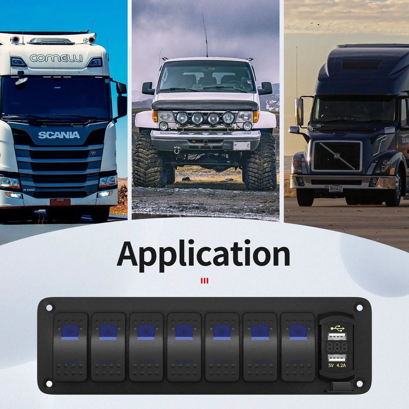 8 Gang Rocker Switch Panel by salelink.co.nz