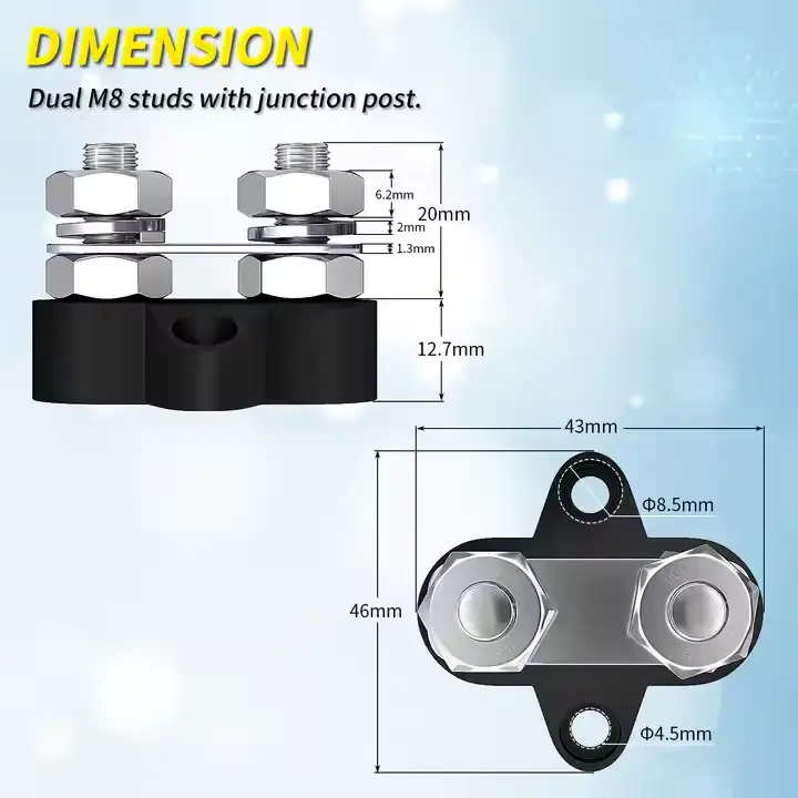 2PCS M8 Battery Junction Block Insulated Power and Ground Battery Junction by salelink.co.nz