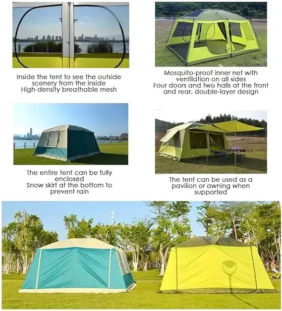 Camping Tent 420x305x210cm - Green by salelink.co.nz