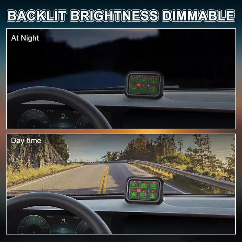 6 Gang Rocker Switch Panel by salelink.co.nz
