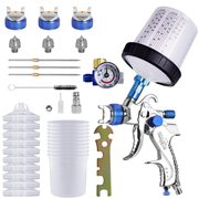 HVLP Spray Gun with 10Pcs 600ML Disposable Paint Cups, Automotive Gravity Feed by salelink.co.nz