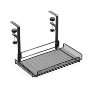 Under Desk Cable Management Tray No Drill, Metal Mesh Cable Tray with Clamp by salelink.co.nz