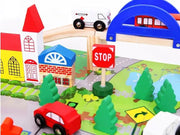 40pc Wooden Rail Overpass Set by dealonline.co.nz