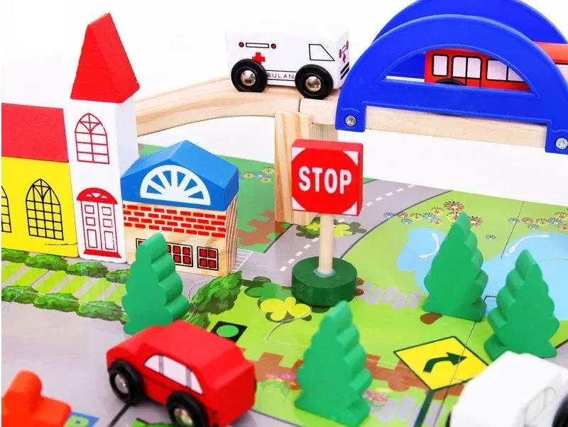 40pc Wooden Rail Overpass Set by dealonline.co.nz