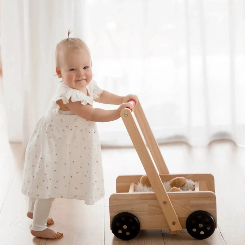 Wooden Classic Baby Walker - QToys | Wooden Toy NZ by Curious Moonbeam
