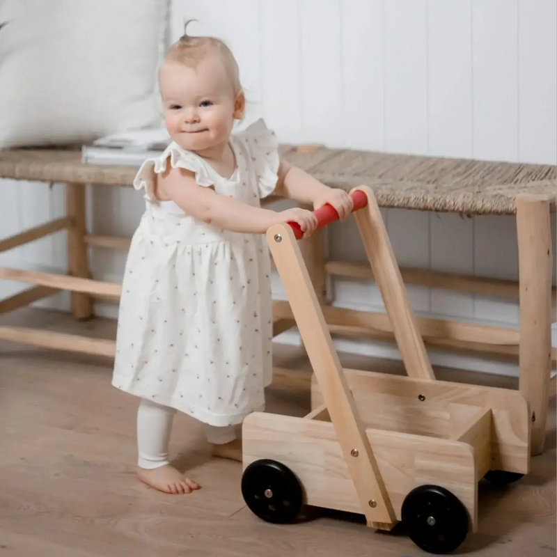 Wooden Classic Baby Walker - QToys | Wooden Toy NZ by Curious Moonbeam