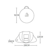 Boat-Shaped Pop-Up Camping Tent Large 280(L) x 200 (W) x 120(H)cm DYLF73910 by ECOTREK
