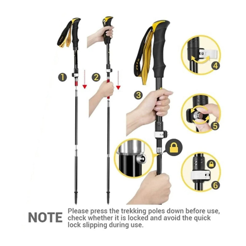 Hiking Poles Foldable 110–135 cm – 7075 Aluminium Trekking Poles PRI50119 by ECOTREK