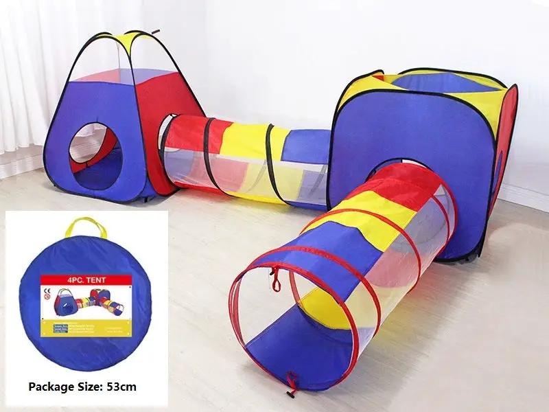 4PCS Pop-Up Square Triangle Tunnel Play Tent Kit Set by dealonline.co.nz