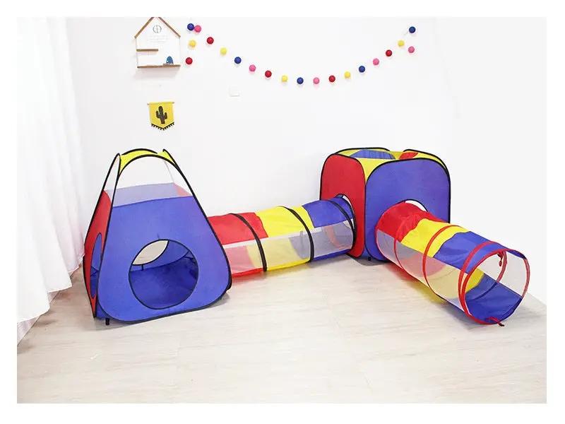 4PCS Pop-Up Square Triangle Tunnel Play Tent Kit Set by dealonline.co.nz