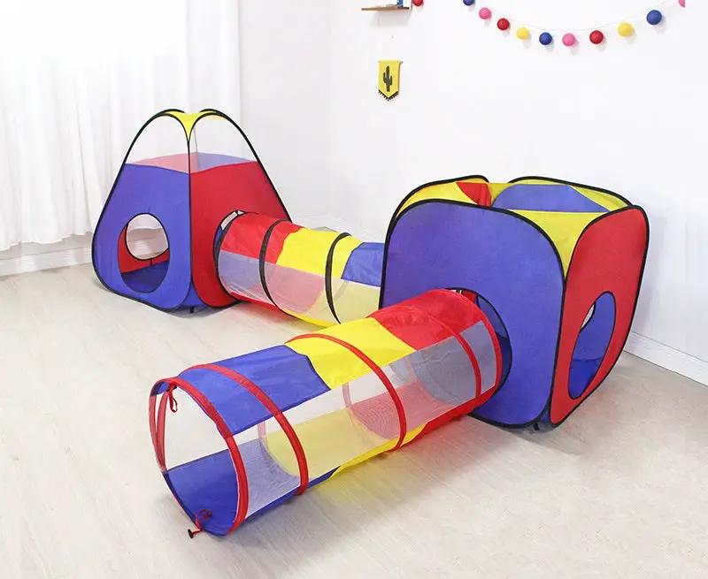 4PCS Pop-Up Square Triangle Tunnel Play Tent Kit Set by dealonline.co.nz