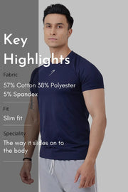 Pulse T-shirt Navy by Fuaark Nz