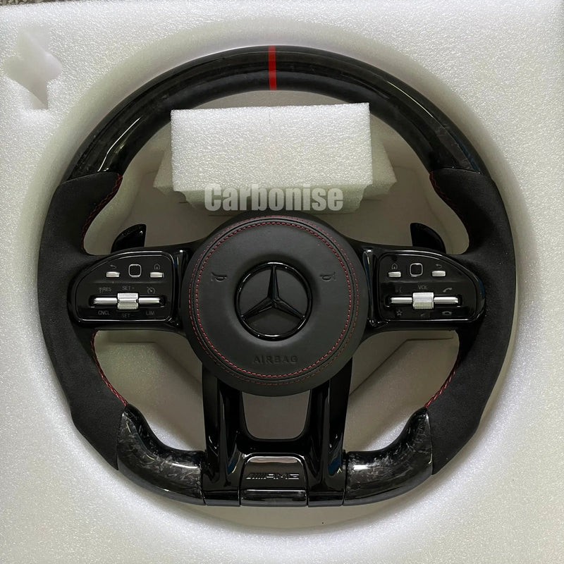 Mercedes-Benz Steering Wheel (Forged Carbon Fiber+Alcantara) #17 by CARBONISE
