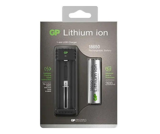 GP 18650 2600mAh Battery and Charger by NZ Diver