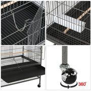 52″ H Large Parrot Cage Rolling Metal Bird Cage by Yaheetech