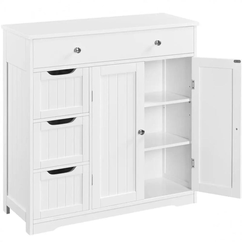 Wooden Bathroom Floor Cabinet Side Storage Organizer Cabinet by Yaheetech