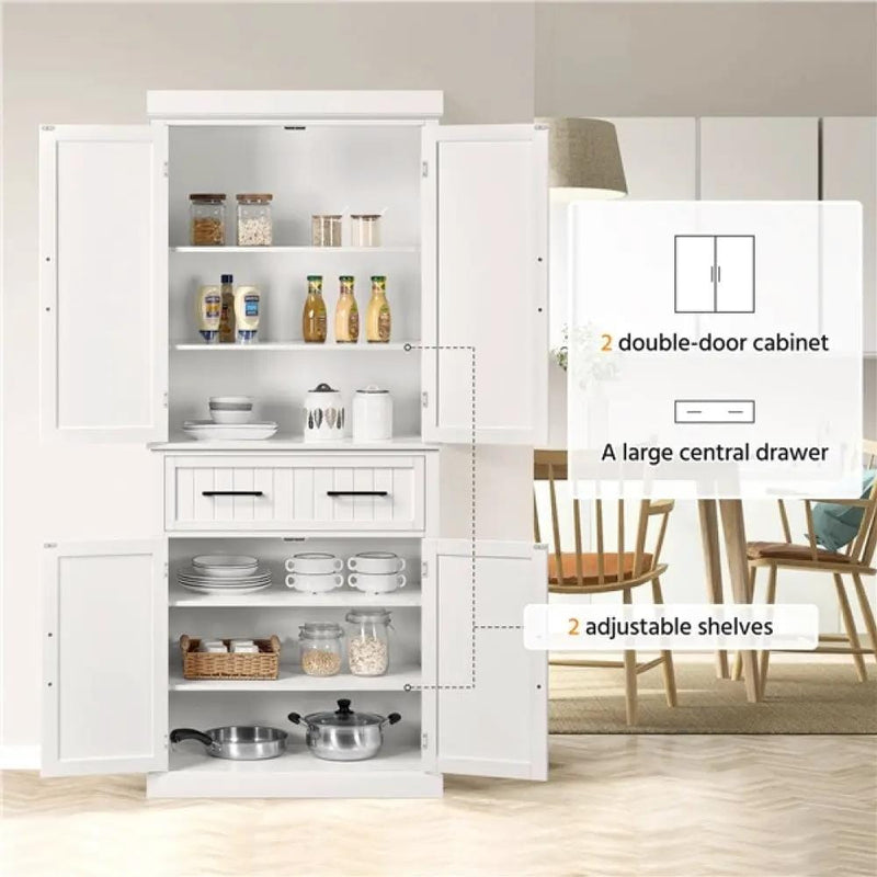 Tall Pantry Cupboard Kitchen Pantry Cabinet Freestanding Storage Cabinet by Yaheetech