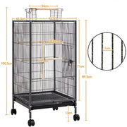 40-Inch H Wrought Iron Bird Cage with Rolling Stand by Yaheetech