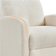 Upholstered Recliner Boucle Recliner Sofa Adjustable Modern Single Reclining Chair by Yaheetech