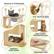 53" Tall Wooden Cat Tree Tower by Yaheetech