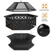 24in Heavy Duty Fire Pit by Yaheetech