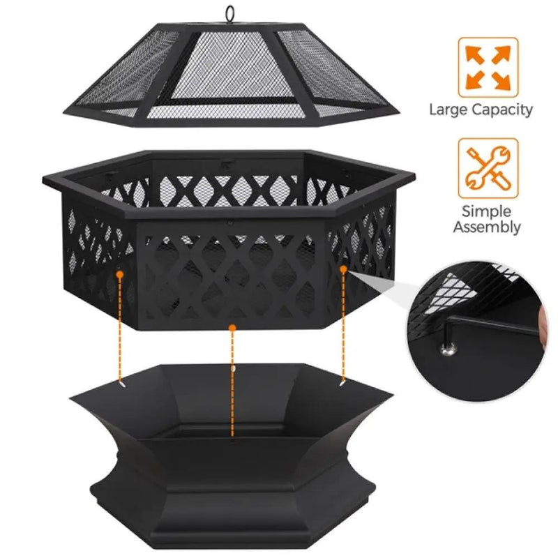 24in Heavy Duty Fire Pit by Yaheetech