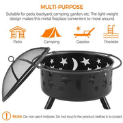 Round Fire Pit by Yaheetech