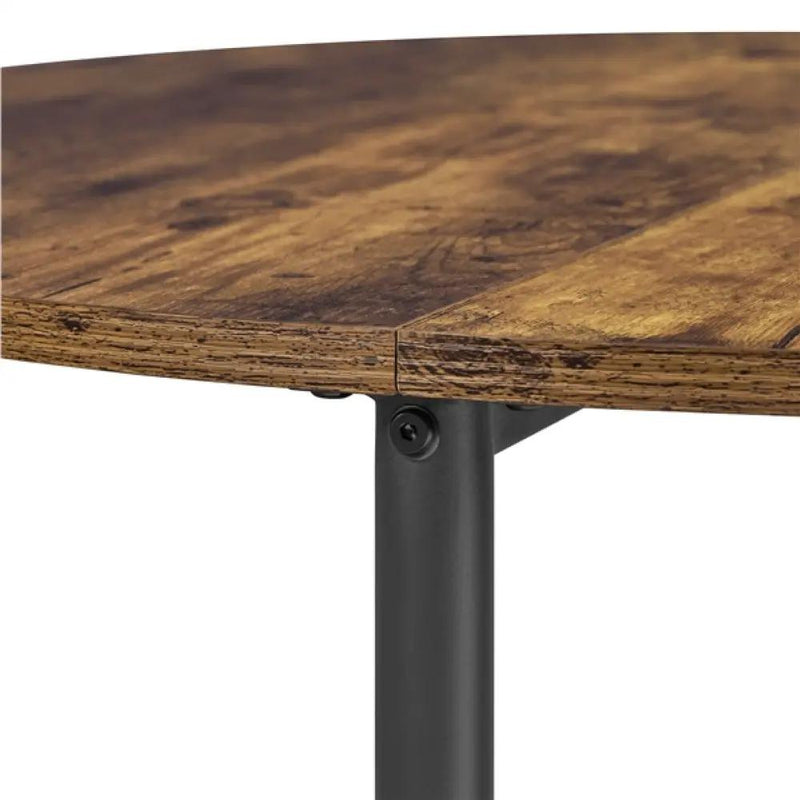 80cm Rustic Round Coffee Table Minimal Vintage Industrial Coffee Table by Yaheetech