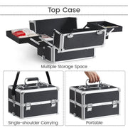 5-In-1 Professional Aluminum Rolling Cosmetic Makeup Train Cases Trolley by Yaheetech