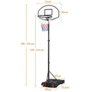 Basketball Hoop System 1.9-2.5M by Yaheetech