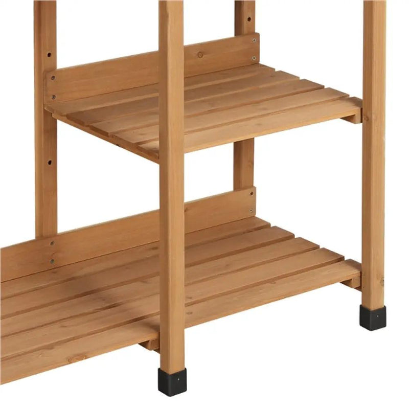 Potting Bench Table Removable Sink Firwood Drawer Open Multiple Shelves by Yaheetech