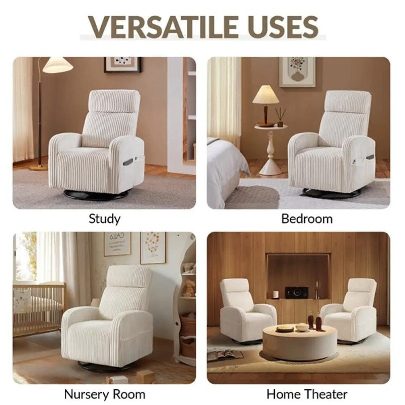360-Degree Swiveling Nursing Glider Chair Rocking Chair by Yaheetech
