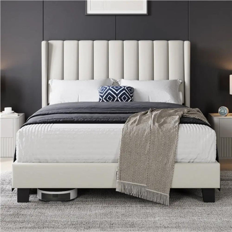 135 cm W x 190 cm L Bed Frame With Base by Yaheetech