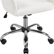 Modern Boucle Desk Chair Computer Chair Computer Chair Ivory by Yaheetech