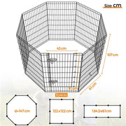 8 Panel Foldable Metal Dog Exercise Pen by Yaheetech