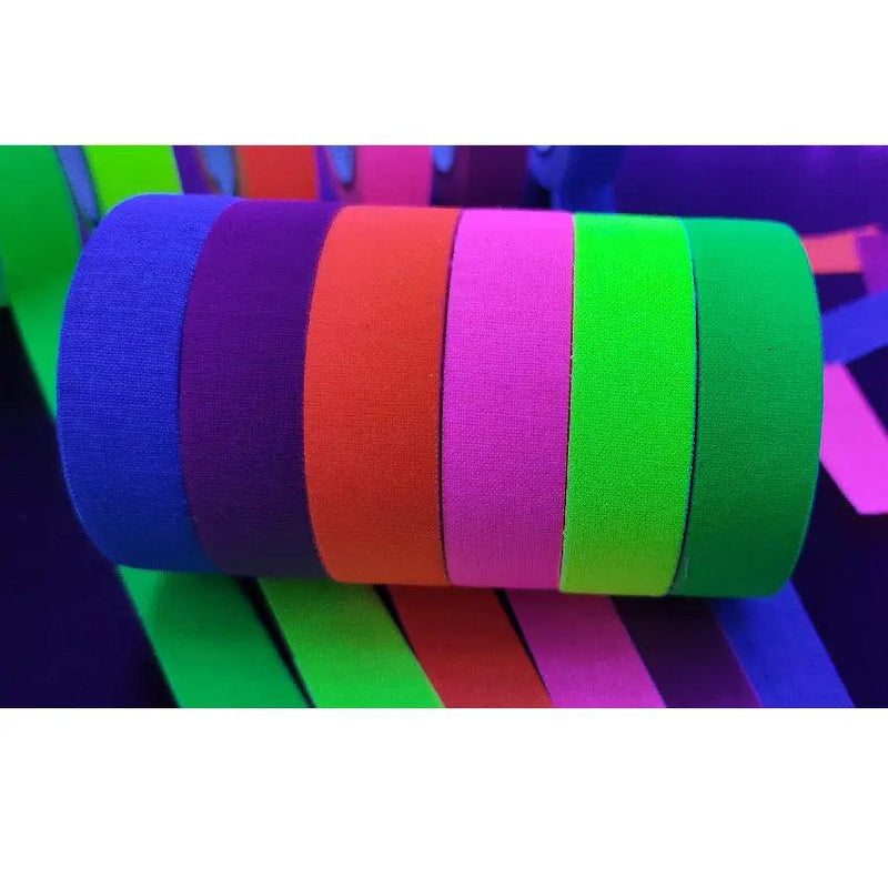 6 Colors Neon Cloth Tape Glow in Dark UV Light / Blacklight Tape by salelink.co.nz