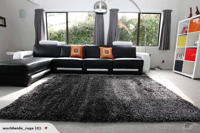 Storm Black Rug 2.3x1.6m by Kiwi Grab