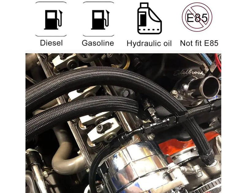 5M AN6-6AN Nylon Steel Braided Oil Fuel Line W/ Fitting Hose End Adapter Kit by salelink.co.nz