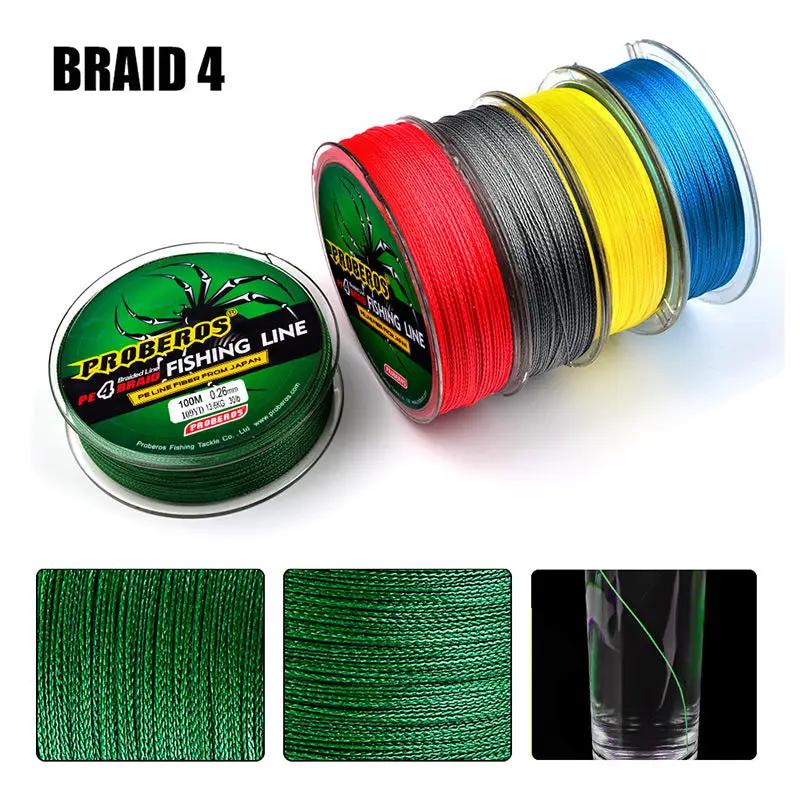 Braided Fishing Line 4 Strands Stronger Multifilament PE Braid Wire 1#15LB 100m by dealonline.co.nz