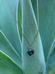 Pāua Gold Heart Necklace by Tahana Jewellery