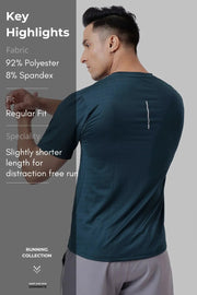 Ember Running T-shirt Bottle Green by Fuaark Nz