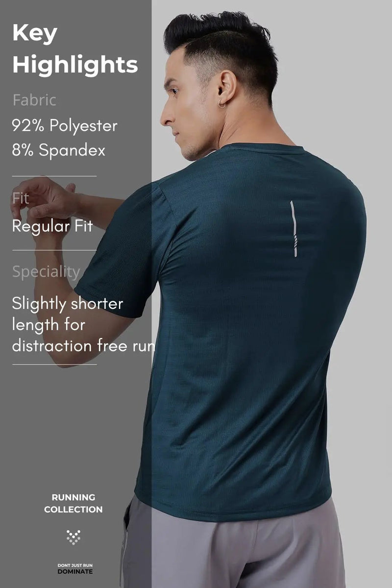 Ember Running T-shirt Bottle Green by Fuaark Nz